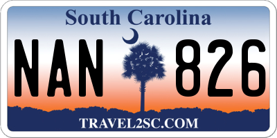 SC license plate NAN826