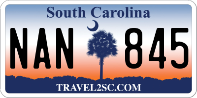 SC license plate NAN845