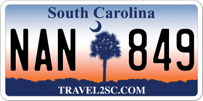 SC license plate NAN849