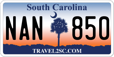 SC license plate NAN850