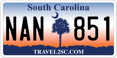 SC license plate NAN851