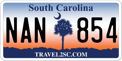 SC license plate NAN854