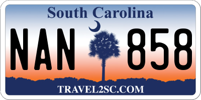 SC license plate NAN858