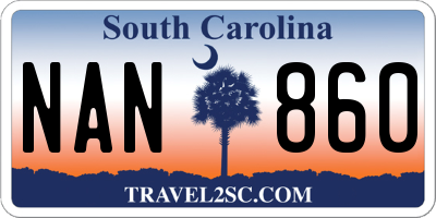 SC license plate NAN860