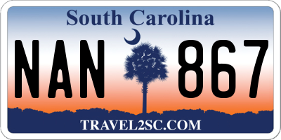 SC license plate NAN867