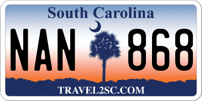 SC license plate NAN868