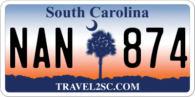 SC license plate NAN874