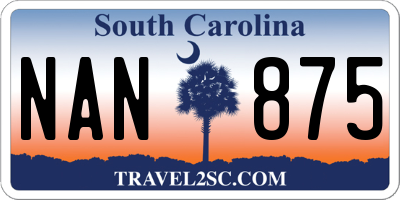 SC license plate NAN875