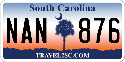 SC license plate NAN876