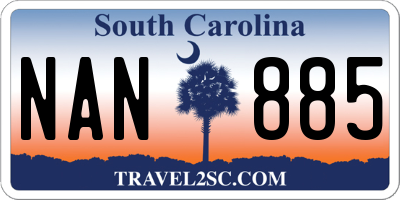SC license plate NAN885