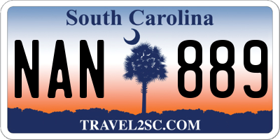 SC license plate NAN889