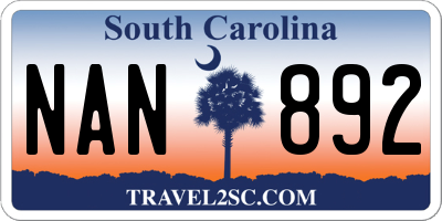 SC license plate NAN892