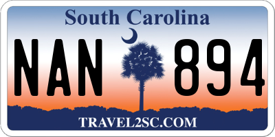 SC license plate NAN894
