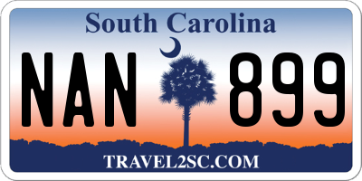 SC license plate NAN899
