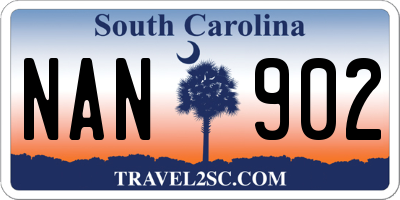 SC license plate NAN902