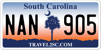 SC license plate NAN905