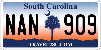 SC license plate NAN909
