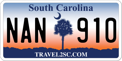 SC license plate NAN910