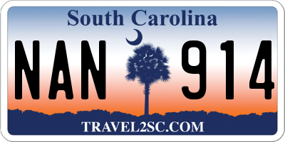 SC license plate NAN914
