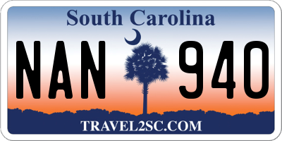 SC license plate NAN940