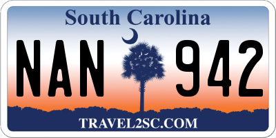 SC license plate NAN942