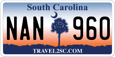 SC license plate NAN960
