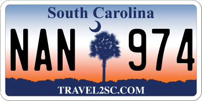 SC license plate NAN974