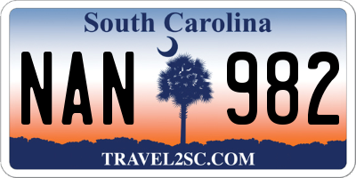 SC license plate NAN982