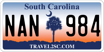 SC license plate NAN984