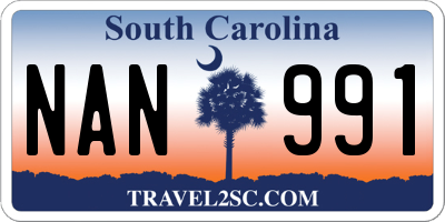 SC license plate NAN991