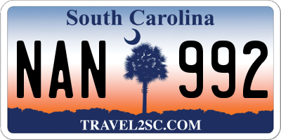 SC license plate NAN992