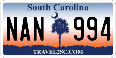 SC license plate NAN994