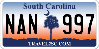 SC license plate NAN997