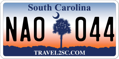SC license plate NAO044