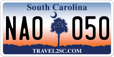 SC license plate NAO050