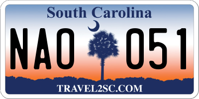SC license plate NAO051