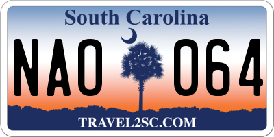 SC license plate NAO064