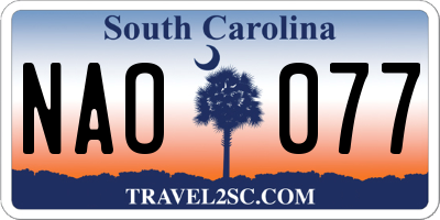 SC license plate NAO077