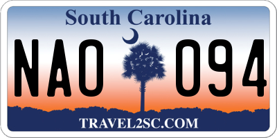SC license plate NAO094