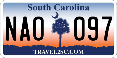 SC license plate NAO097