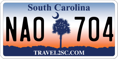 SC license plate NAO704