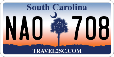 SC license plate NAO708