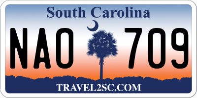 SC license plate NAO709