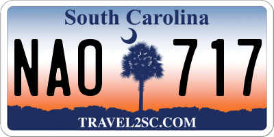 SC license plate NAO717
