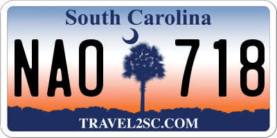 SC license plate NAO718