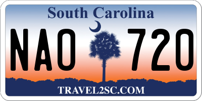SC license plate NAO720