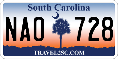 SC license plate NAO728