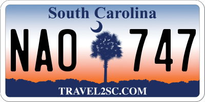 SC license plate NAO747