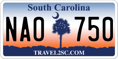 SC license plate NAO750