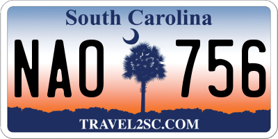 SC license plate NAO756